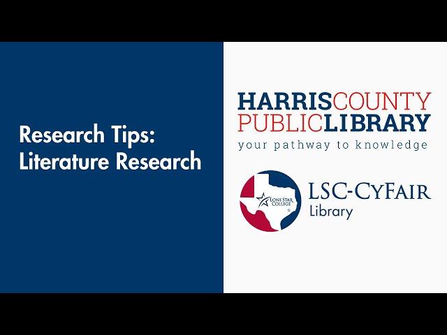 Literature research tips