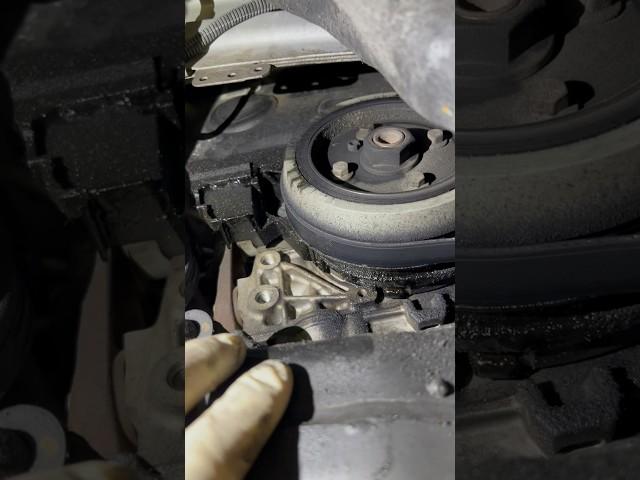 Engine Oil Leak On Timing Belt #oil #leak #car #repair