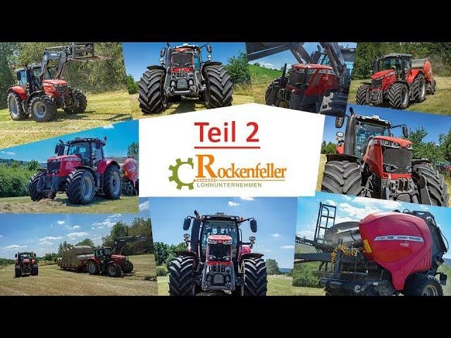 Heuernte 2020 Lohnunternehmen Rockenfeller Teil 2  - 2x Massey Ferguson 7700s