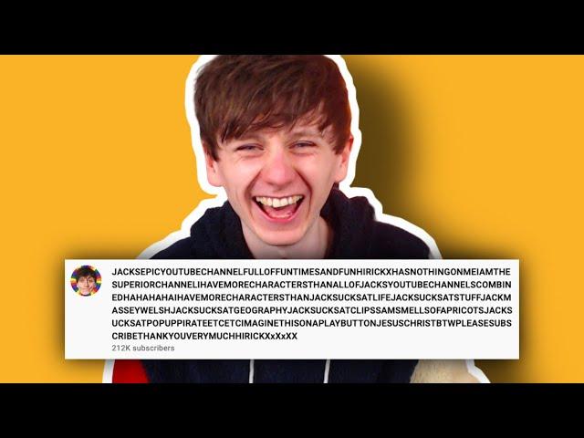 JackSucksAtLife says the LONGEST channel name on YouTube