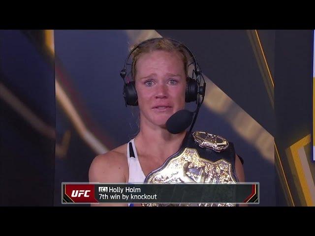 Holly Holm gets emotional after beating Ronda Rousey