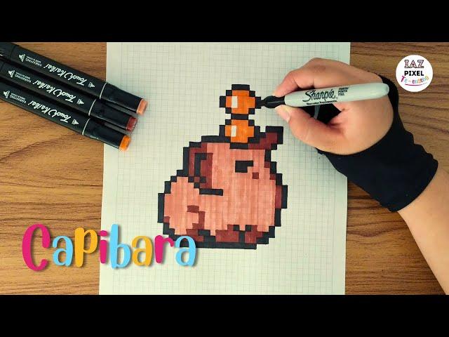 Como dibujar un CAPIBARA en PIXEL ART – Tutorial paso a paso #pixelart #capibara