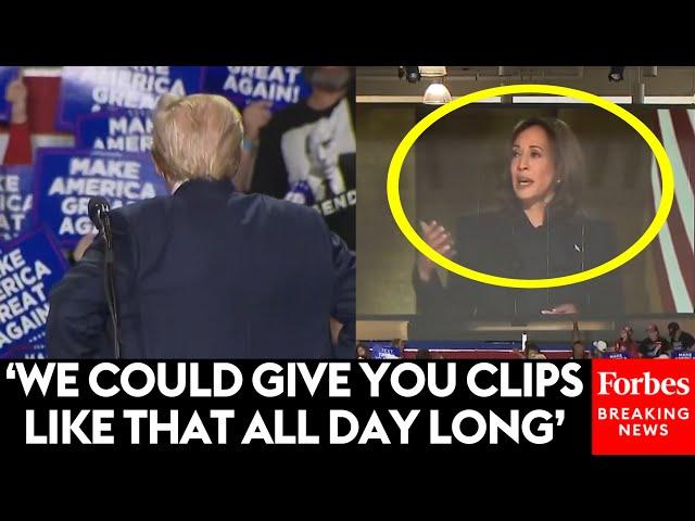 BREAKING: Trump Stops Rally Speech To Play Supercut Of Harris: 'There's Something Wrong With Kamala'