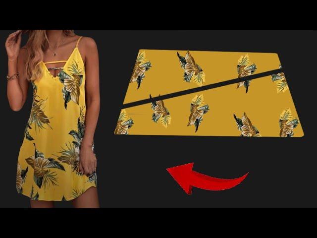 WOW️Only 1 meter fabric Summer Stylish Dresses Cut and Sew in 10 Minutes  Summer Trends Dresses