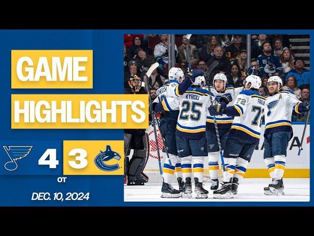 Game Highlights: Blues 4, Canucks 3 (OT)