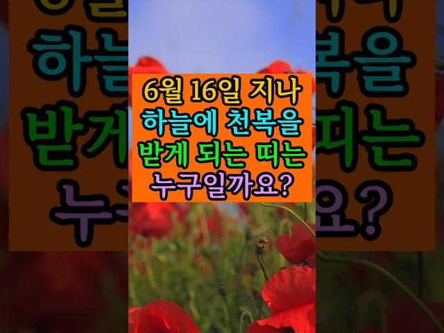 6 16일 지나 하늘의 천복을 받게되는 띠는 누구일까요