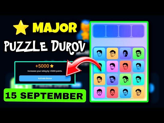 Major Puzzle Durov | Major Puzzle Durov 15 September | Major Puzzle Durov Today | Puzzle Durov Major