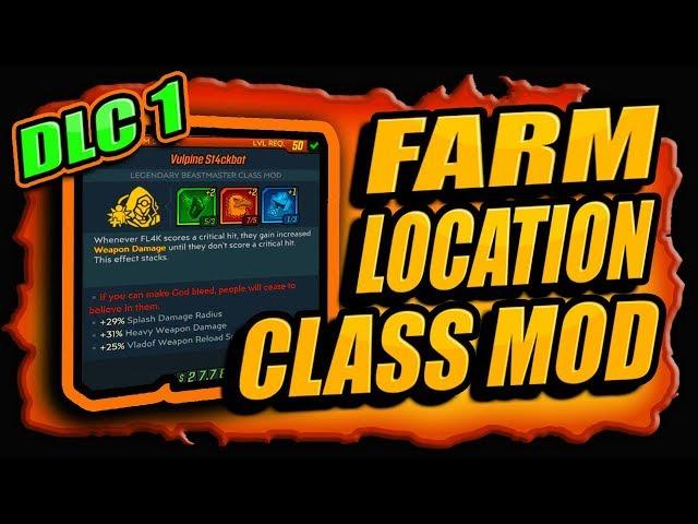 Where to FARM DLC1 Legendary CLASS MODS for (FL4K, Moze, Zane & Amara) BORDERLANDS 3