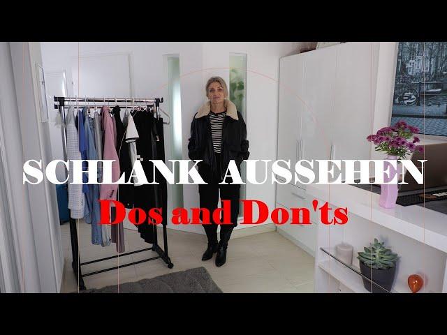 Schlank aussehen Bauch Bein Po Hüfte kaschieren Herbst Outfits Dos and Don'ts Tipps Mode Style Damen