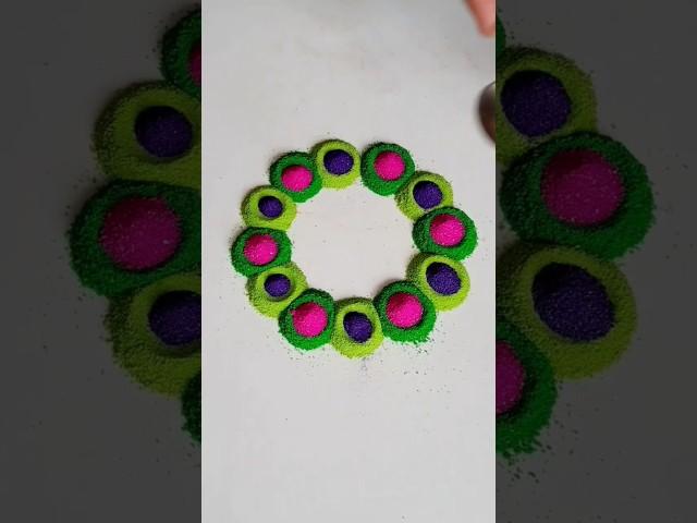 Simple Rangoli | Satisfying Rangoli | Easy Rangoli Tips #trendingshorts #rangoli #satisfying #shorts