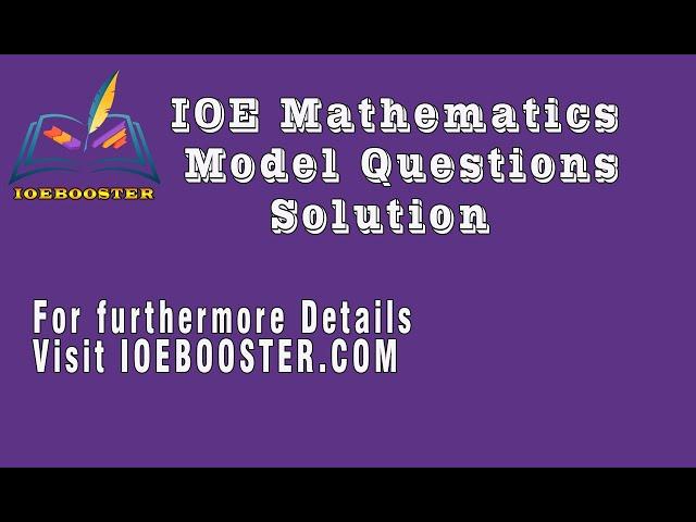 IOE  Model Exam 4 Demo Solution