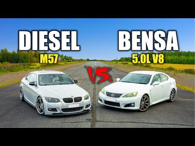 5.0L V8 LEXUS IS-F VS. "STAGE 2" BMW 335D | KIIHDYTYSKISA FEAT.ARSKA