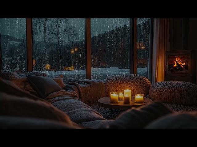 Peaceful Moments| Warmth and Tranquility: Rain and Fireplace Sounds for a Comforting Evening