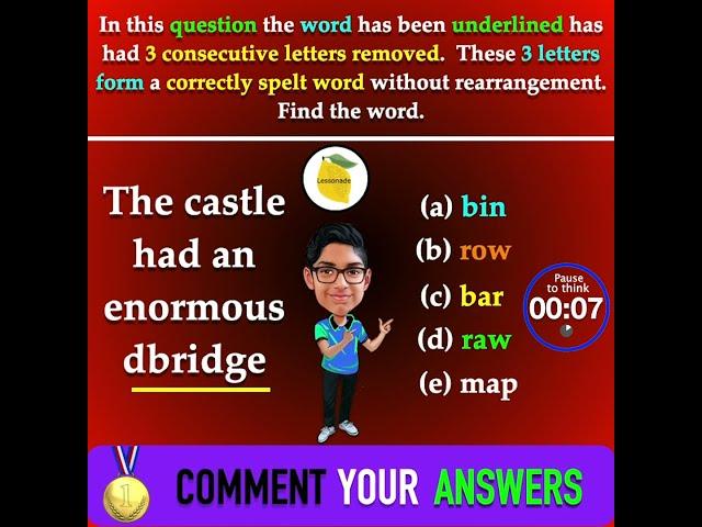 11 plus Verbal Reasoning Challenge | Day 32 |If you think you are good at VR | #shorts #Lessonade