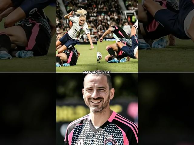 Bonucci Yardım Maçında Ayarı Kaçırdı! Kadın Futbolcuya Kayarak Müdahal