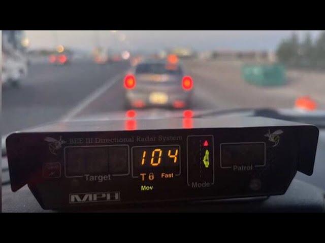 Trooper busts driver speeding 104 mph in south Las Vegas to catch flight