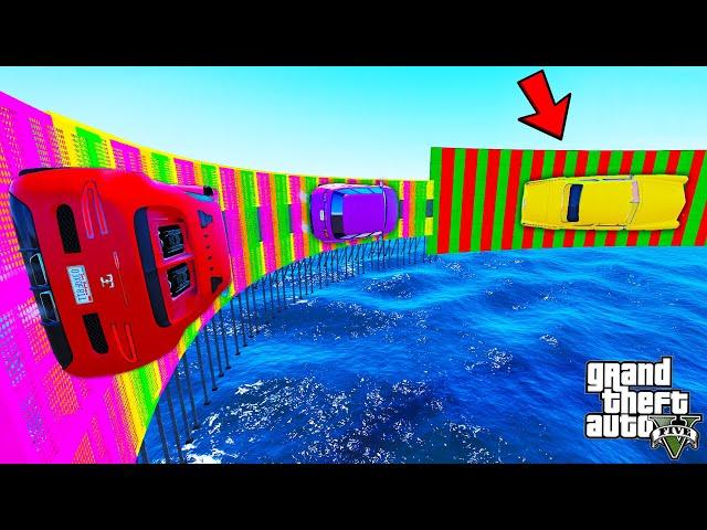 FRANKLIN TRIED IMPOSSIBLE STEEP WALLRIDE MEGA RAMP PARKOUR CHALLENGE GTA 5 | SHINCHAN and CHOP