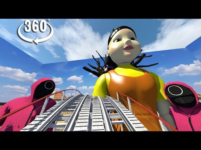 VR 360° Can you survive Squid Game red light green light    Roller Coaster