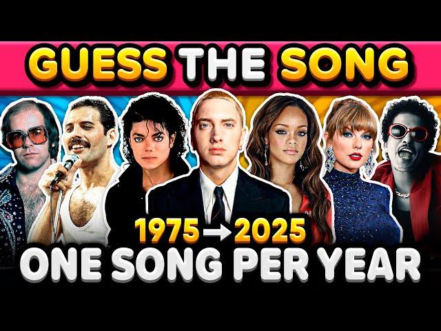 From 1975 to 2025  GUESS THE SONG  One Song per Year | Music Quiz