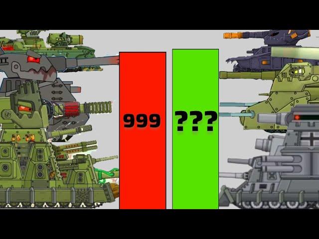 All power levels of top tanks kv-44 vs arta vs ratte vs vk-44 - Home animations tanks