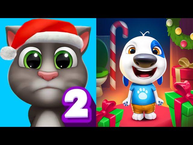 Merry Christmas Tom 2 & Hank New | My Talking Tom 2 Vs My Talking Hank Island