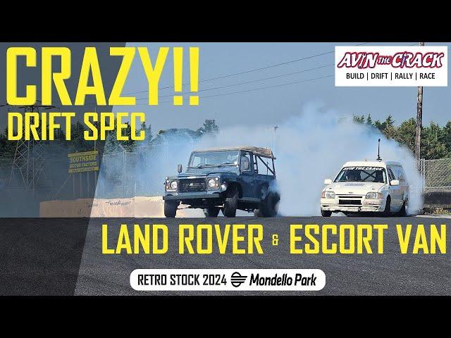 HITTING THE TRACK! Custom build drift spec Land Rover Defender V8 & C20XE Ford Escort van tear it up