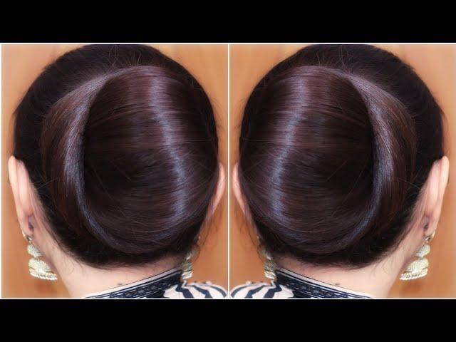 Best & Easy Simple Juda Bun Hairstyle Girl For Long Hair| Simple Quick Updo Bun Hairstyle For Women