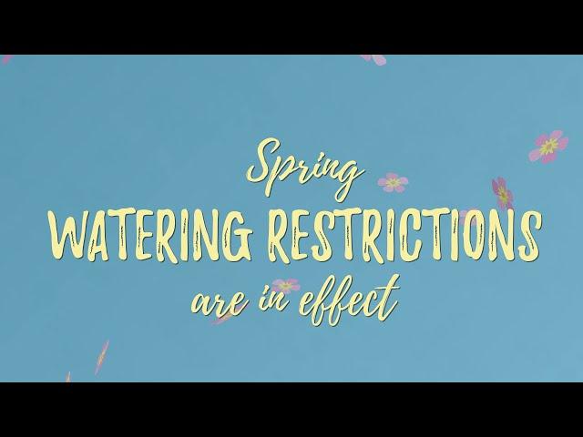 Know your watering days - Spring