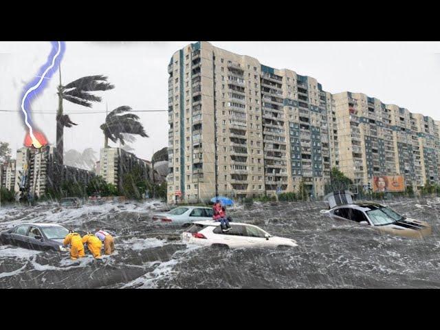 Poland a few minutes ago! The capital was battered, flooding and storm in Warsaw