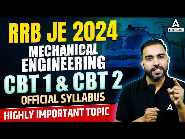 RRB JE Syllabus 2024 | RRB JE CBT 1 & CBT 2 Syllabus for Mechanical Engineering | Complete Details