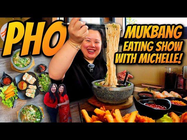 Vietnamese Phở Mukbang Beef Noodles + Eggrolls + Spring Rolls + Calamari 먹방 Eating Show *SO GOOD!!!*