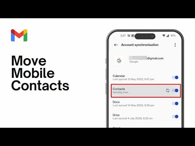 How to Move mobile contacts to gmail account /move contacts to google account