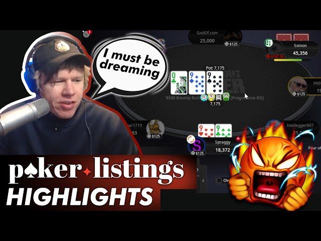 Spraggy flops QUADS in a $530 PKO! Online Poker Highlights!