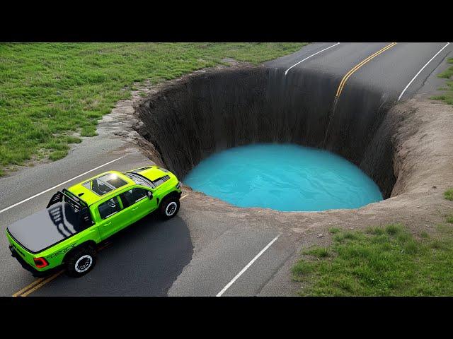 Cars vs Giant Water Pit Challenge #2 in BeamNG Drive!