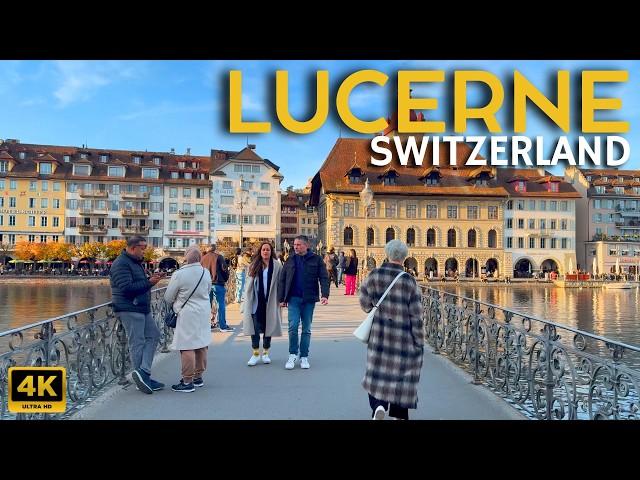 Lucerne, Switzerland  Walking tour 4k | Autumn Ambient 