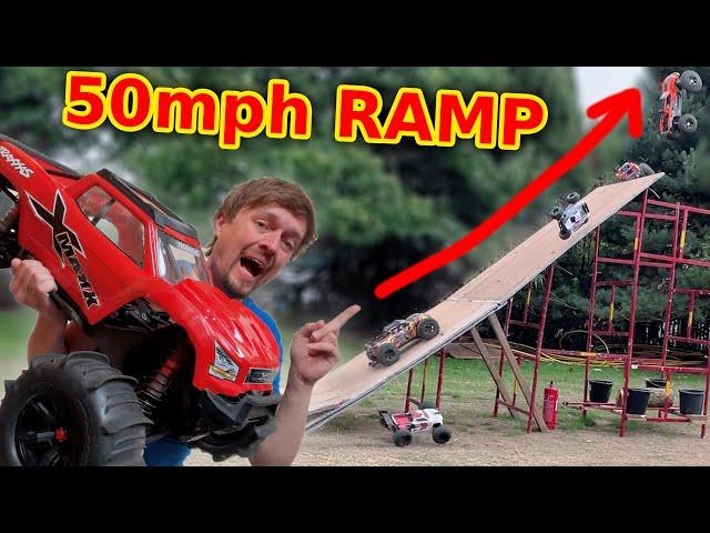 50 RC Cars on GIANT ramp -  Best RC event ever!!