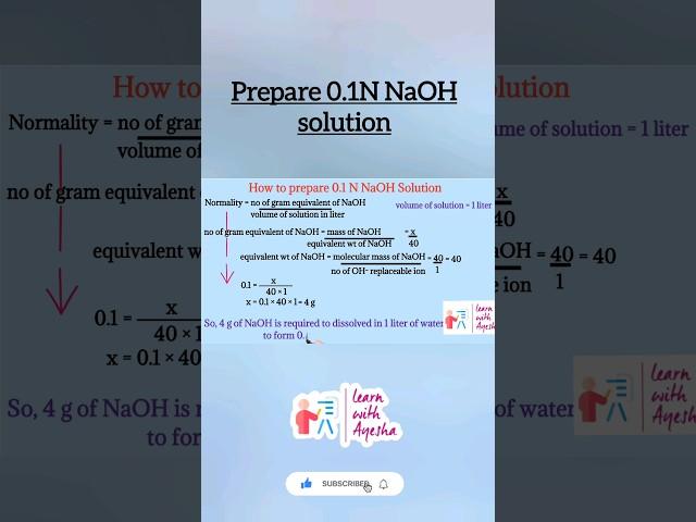 Prepare 0.1N NaOH solution #normality # #shorts #shortsvideo