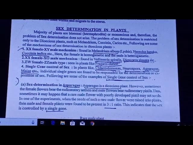 857 Bsc Botany lll year  Core paper 7 Unit-2. sex determination in plants