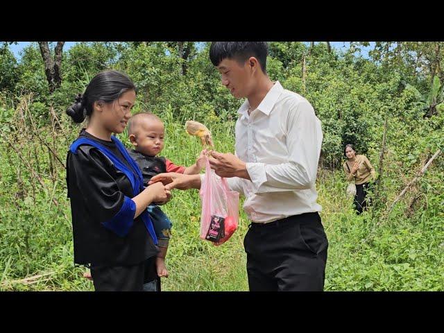 The first time the mute mother was fed, because the kind man loved her