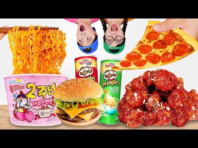 Convenience Store Fried Chicken & Fire Noodle Mukbang DONA