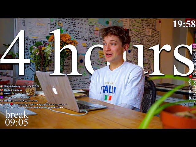 LIVE | 4-HOURS study with me ️ rain sounds & pomodoro timer 60 & 10