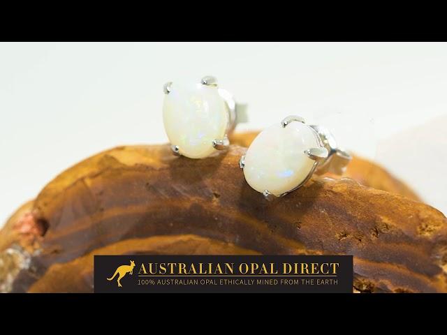 Gold Earrings, Green Earrings, Opal Stud Earrings - Australian Opal Direct | Worldwide Shipping