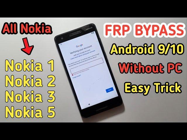 All Nokia 1,2,3,5,5.3 frp bypass Android 9/10 || Without PC Easy Method 2024 | Google Account Bypass