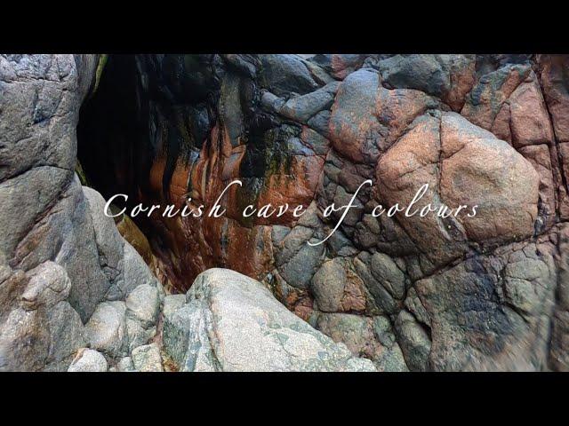 Cornish secluded cave of colour with adit explore