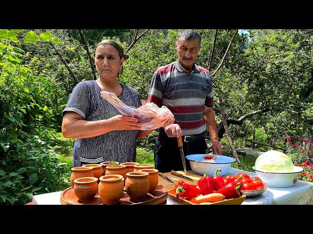 Video of How People Live in the Village and Cooking National Dish Damlama (Dimlama or Dymdama)