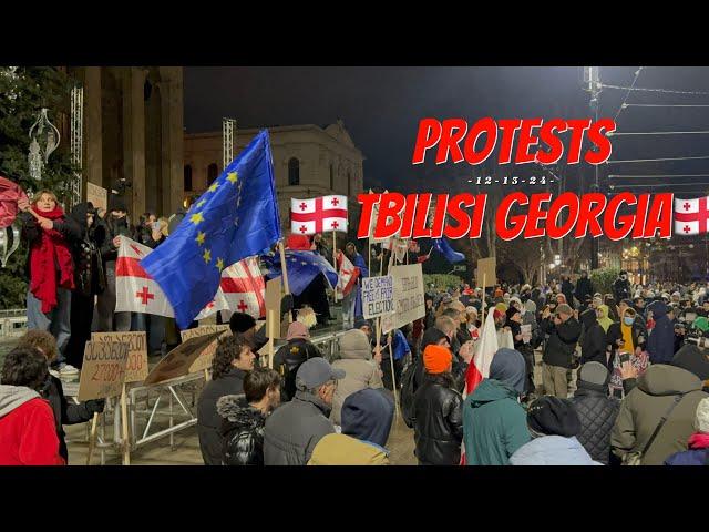 Protests in Tbilisi, Georgia  12-13-2024 | Raw Footage