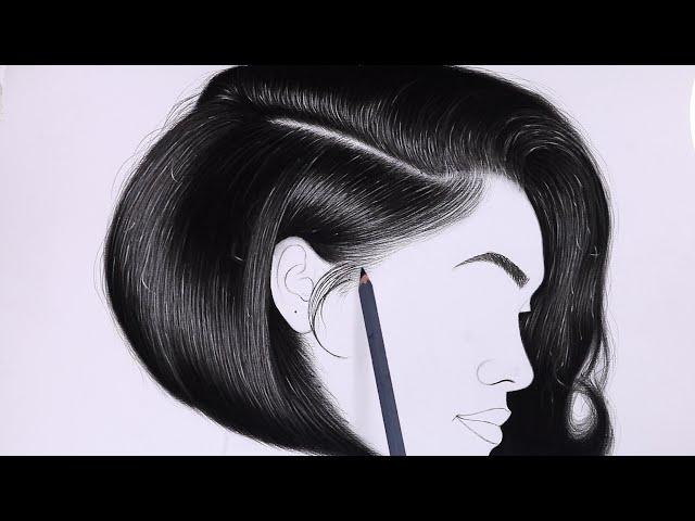 How to draw realistic hair