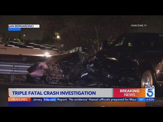 3 dead, 2 hurt after violent 4-car crash in San Bernardino 