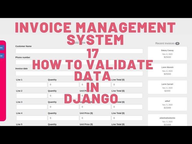 17 - HOW TO VALIDATE FORMS AND DATA IN DJANGO – INVOICE MANAGEMENT SYSTEM