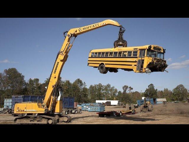 Extreme Dangerous Shredding A Bus, Destroying Car For Metal Recycling, Crushing Everything Machines